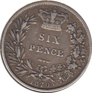 1870 SIXPENCE ( GF ) - SIXPENCE - Cambridgeshire Coins