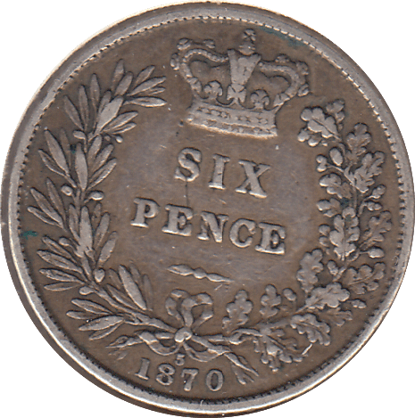 1870 SIXPENCE ( GF ) - SIXPENCE - Cambridgeshire Coins