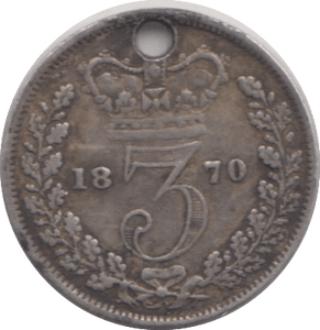 1870 THREE PENCE ( GF ) - Threepence - Cambridgeshire Coins