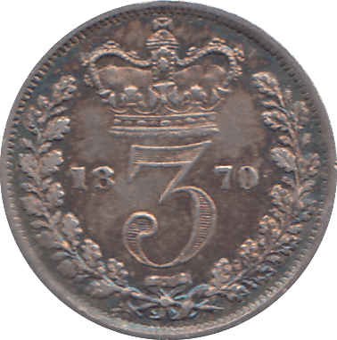 1870 THREEPENCE ( EF ) - THREEPENCE - Cambridgeshire Coins