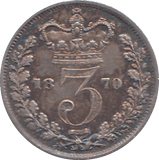 1870 THREEPENCE ( EF ) - THREEPENCE - Cambridgeshire Coins