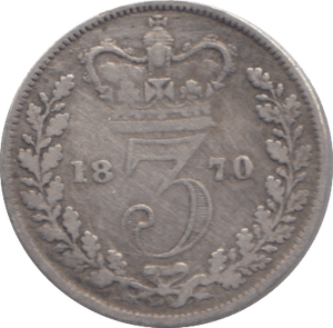 1870 THREEPENCE ( FINE ) - THREEPENCE - Cambridgeshire Coins