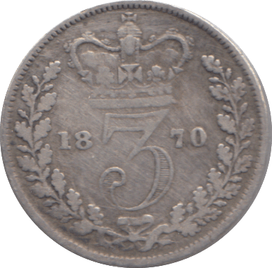 1870 THREEPENCE ( FINE ) - THREEPENCE - Cambridgeshire Coins