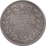 1870 THREEPENCE ( FINE ) - THREEPENCE - Cambridgeshire Coins