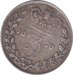 1870 THREEPENCE ( GVF ) - THREEPENCE - Cambridgeshire Coins