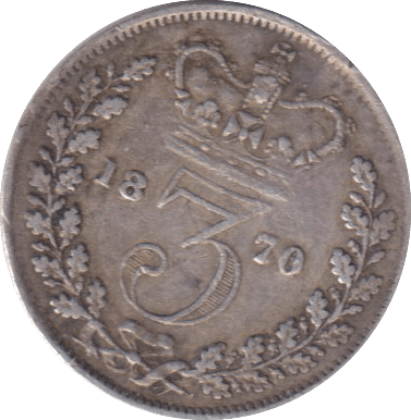 1870 THREEPENCE ( GVF ) - THREEPENCE - Cambridgeshire Coins