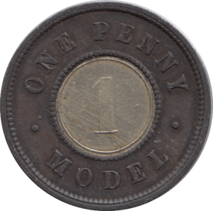 1870 TOY MONEY ONE PENNY - TOY MONEY - Cambridgeshire Coins