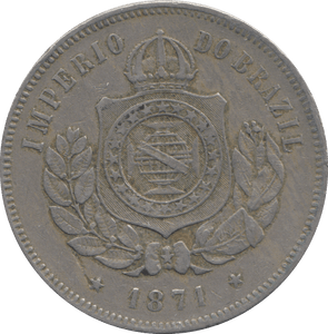 1871 200 REIS BRAZIL - WORLD COINS - Cambridgeshire Coins
