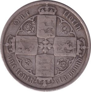 1871 FLORIN ( FINE ) - FLORIN - Cambridgeshire Coins
