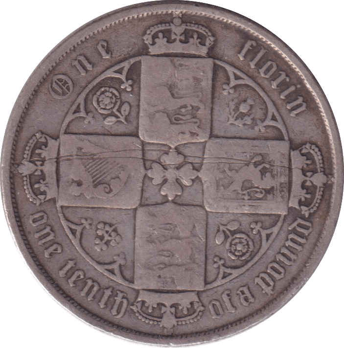 1871 FLORIN ( FINE ) - FLORIN - Cambridgeshire Coins