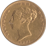 1871 GOLD HALF SOVEREIGN ( GVF ) 5 - HALF SOVEREIGN - Cambridgeshire Coins