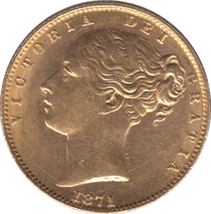 1871 GOLD SOVEREIGN ( AUNC ) DIE 108 - SOVEREIGN - Cambridgeshire Coins