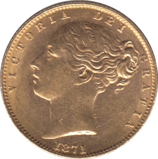 1871 GOLD SOVEREIGN ( AUNC ) DIE 108 - SOVEREIGN - Cambridgeshire Coins