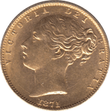 1871 GOLD SOVEREIGN ( AUNC ) DIE 108 - SOVEREIGN - Cambridgeshire Coins