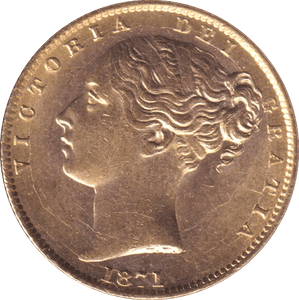 1871 GOLD SOVEREIGN ( AUNC ) DIE 9 - SOVEREIGN - Cambridgeshire Coins