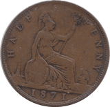 1871 HALFPENNY ( FINE ) - Halfpenny - Cambridgeshire Coins