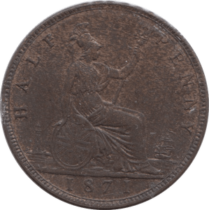 1871 HALFPENNY ( UNC ) - Halfpenny - Cambridgeshire Coins