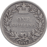 1871 SHILLING ( F ) - SHILLING - Cambridgeshire Coins
