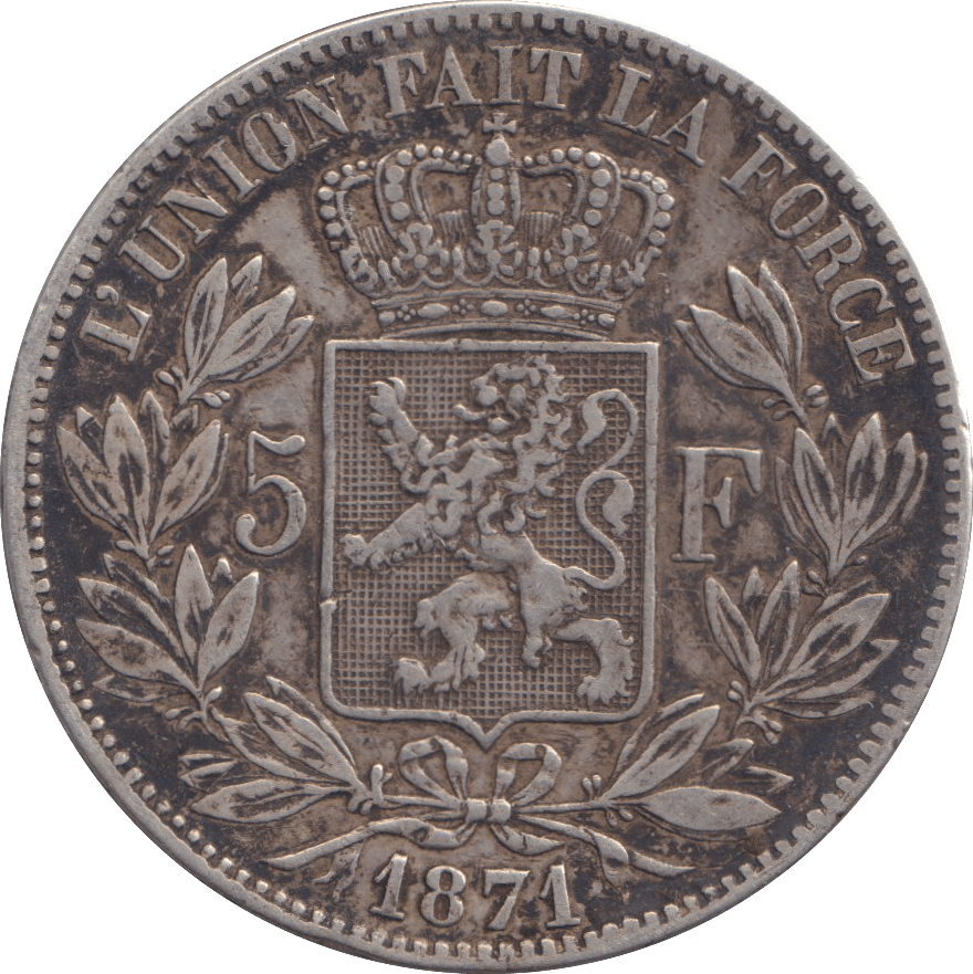 1871 SILVER FIVE FRANCS FRANCE - SILVER WORLD COINS - Cambridgeshire Coins