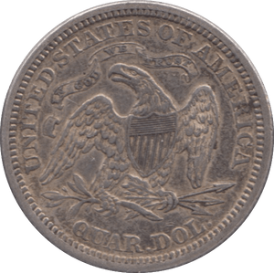 1871 SILVER QUARTER DOLLAR USA - SILVER WORLD COINS - Cambridgeshire Coins