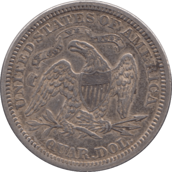 1871 SILVER QUARTER DOLLAR USA - SILVER WORLD COINS - Cambridgeshire Coins