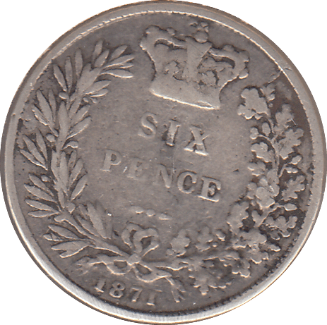 1871 SIXPENCE ( FINE ) - SIXPENCE - Cambridgeshire Coins