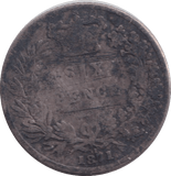 1871 SIXPENCE ( NF ) - SIXPENCE - Cambridgeshire Coins