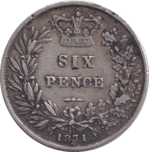 1871 SIXPENCE ( VF ) - SIXPENCE - Cambridgeshire Coins