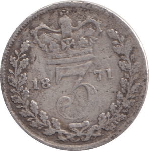 1871 THREEPENCE ( FINE ) - THREEPENCE - Cambridgeshire Coins