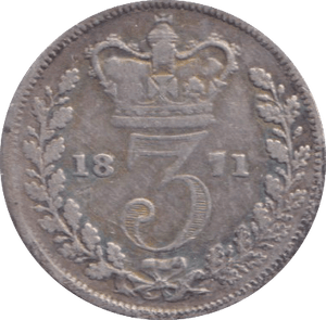 1871 THREEPENCE ( FINE ) - THREEPENCE - Cambridgeshire Coins