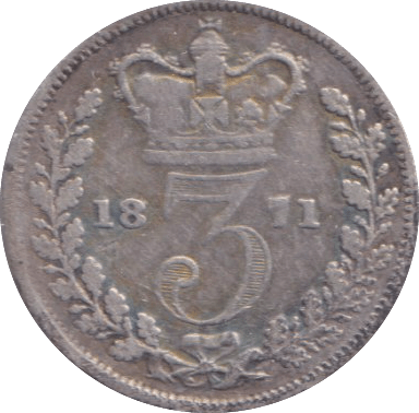 1871 THREEPENCE ( FINE ) - THREEPENCE - Cambridgeshire Coins