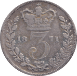 1871 THREEPENCE ( FINE ) - THREEPENCE - Cambridgeshire Coins