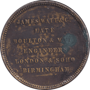 1871 WATT + BOULTON MEDAL BIRMINGHAM - MEDALS & MEDALLIONS - Cambridgeshire Coins