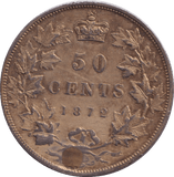 1872 50 CENTS CANADA - SILVER WORLD COINS - Cambridgeshire Coins