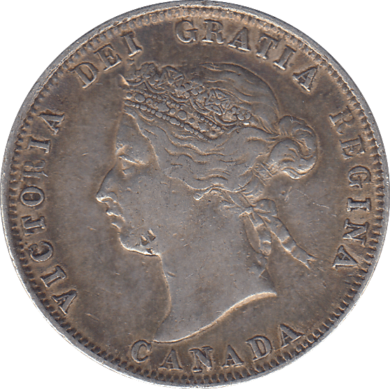 1872 CANADA SILVER 25 CENTS - SILVER WORLD COINS - Cambridgeshire Coins