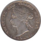 1872 CANADA SILVER 25 CENTS - SILVER WORLD COINS - Cambridgeshire Coins