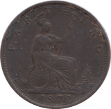 1872 FARTHING ( GVF ) - Farthing - Cambridgeshire Coins