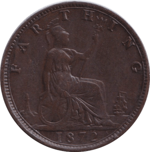 1872 FARTHING ( GVF ) - FARTHING - Cambridgeshire Coins