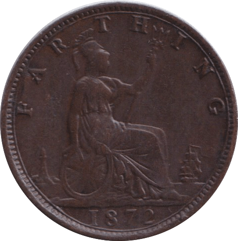 1872 FARTHING ( GVF ) - FARTHING - Cambridgeshire Coins