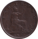 1872 FARTHING ( GVF ) - FARTHING - Cambridgeshire Coins