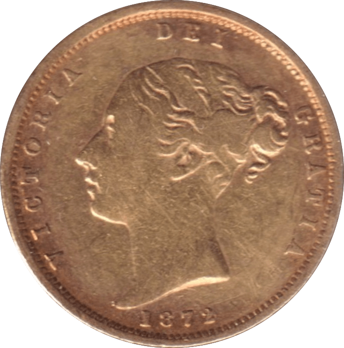 1872 GOLD HALF SOVEREIGN DIE 125 ( VF ) - HALF SOVEREIGN - Cambridgeshire Coins