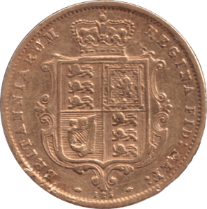 1872 GOLD HALF SOVEREIGN DIE 125 ( VF ) - HALF SOVEREIGN - Cambridgeshire Coins