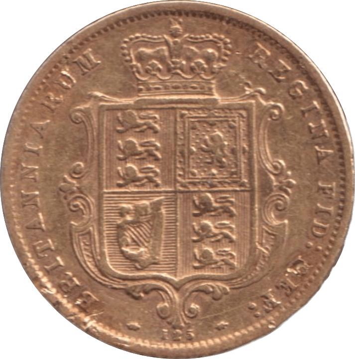 1872 GOLD HALF SOVEREIGN DIE 125 ( VF ) - HALF SOVEREIGN - Cambridgeshire Coins