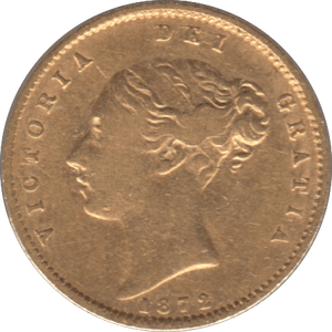 1872 GOLD HALF SOVEREIGN ( GVF ) DIE 91 - HALF SOVEREIGN - Cambridgeshire Coins