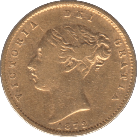 1872 GOLD HALF SOVEREIGN ( GVF ) DIE 91 - HALF SOVEREIGN - Cambridgeshire Coins