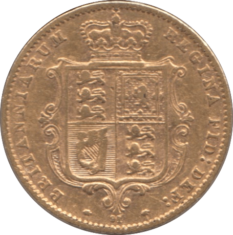 1872 GOLD HALF SOVEREIGN ( GVF ) DIE 91 - HALF SOVEREIGN - Cambridgeshire Coins
