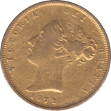 1872 GOLD HALF SOVEREIGN ( VF ) DIE 300 - HALF SOVEREIGN - Cambridgeshire Coins