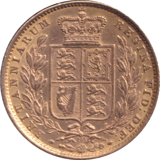 1872 GOLD SOVEREIGN ( EF ) DIE 105 - SOVEREIGN - Cambridgeshire Coins