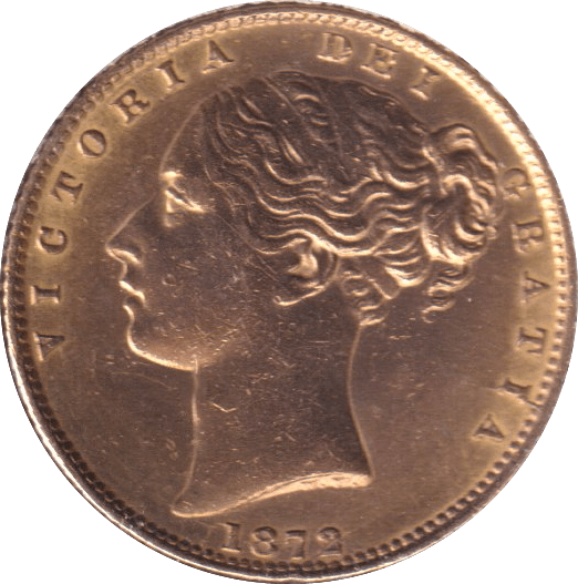 1872 GOLD SOVEREIGN ( EF ) DIE 105 - SOVEREIGN - Cambridgeshire Coins