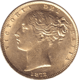 1872 GOLD SOVEREIGN ( EF ) - SOVEREIGN - Cambridgeshire Coins